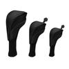 Set of 3 Golf Headcovers for Fairway and Utility Long and Numbered Tags Driver, Wood, Clubs, Neck, Durable, Interchangeable, (Black)