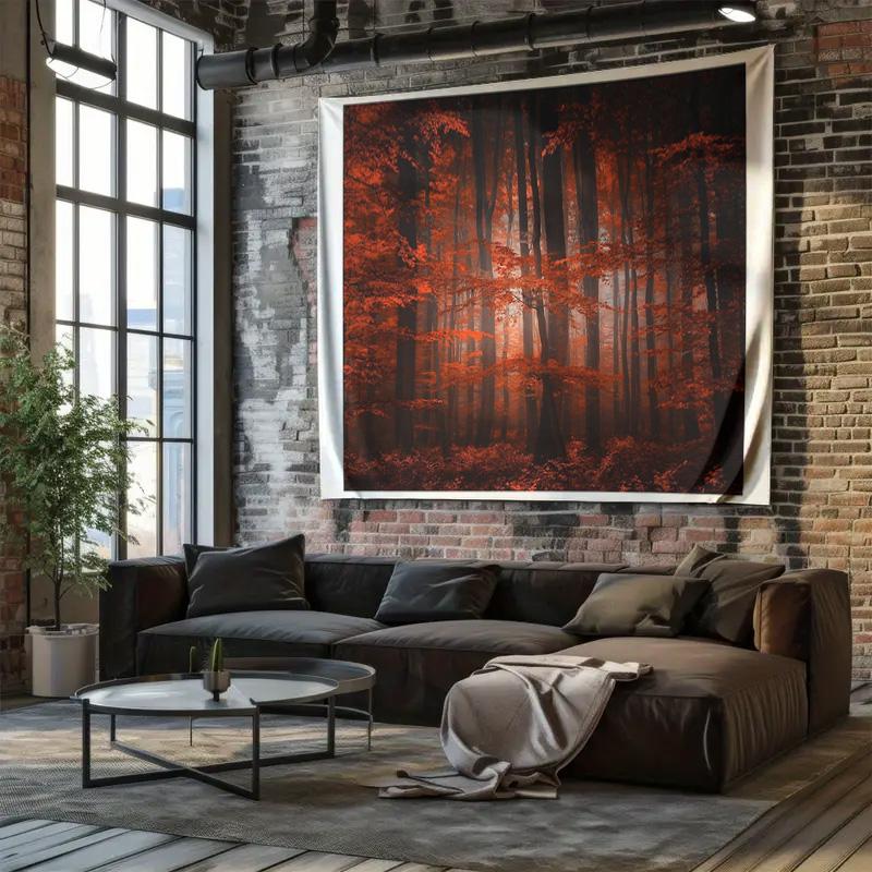 Forest Tapestry Woodland Wall Hanging Nature Decor Room Aesthetic Tapestry Vintage Landscape Home Decor Bedroom Living Room Wall