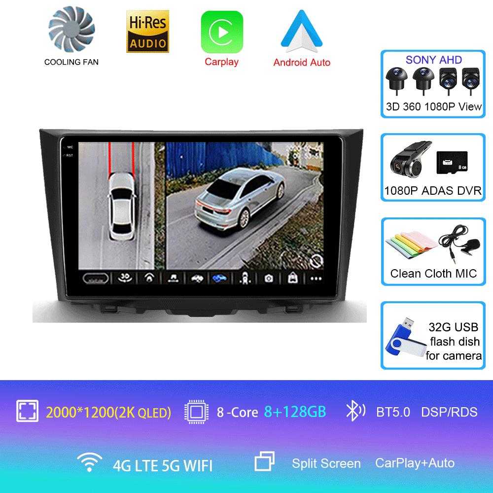 Car Radio Android 14 CarPlay Auto WIFI+4G For Suzuki Kizashi 2009 - 2015 GPS Navigation Stereo Multimedia Video Player Head Unit