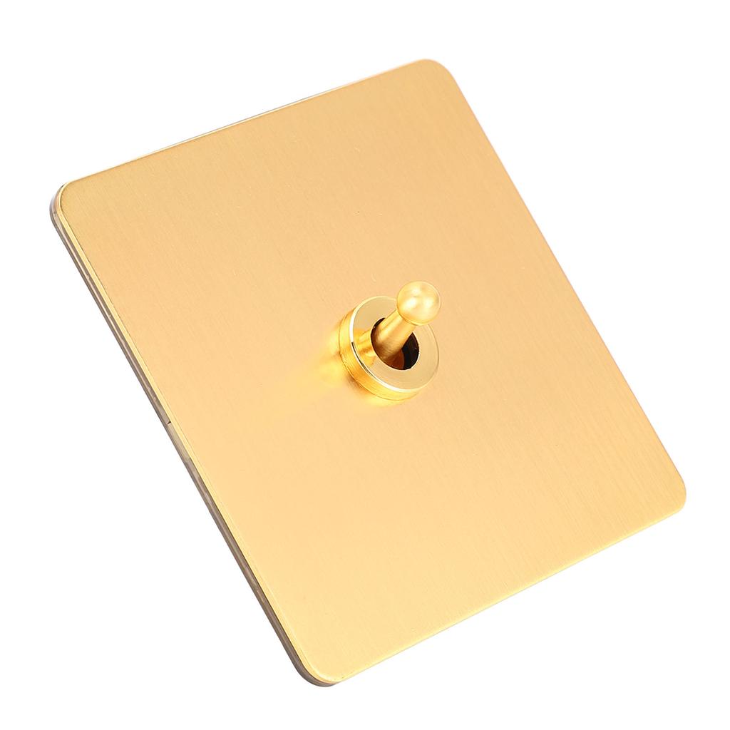 Comutator Basculant AC250V 1 Grup 2 Direcții Comutator Basculant de Alimentare cu Panou din Oțel Inoxidabil de Culoare Aurie și