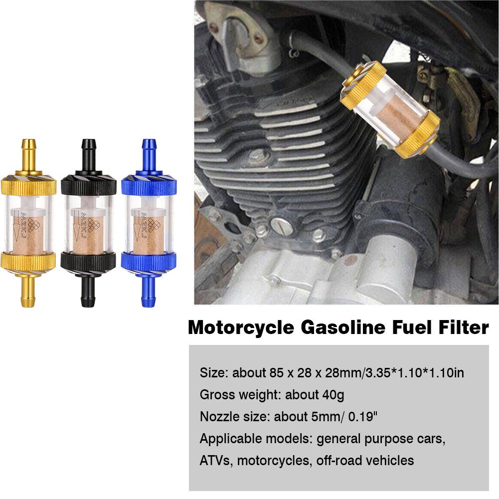 Motorcycle Modified Metal Oil Filter Removable Transparent Glass Gasoline Filter for ATV Dirt Pit Bike Motocross