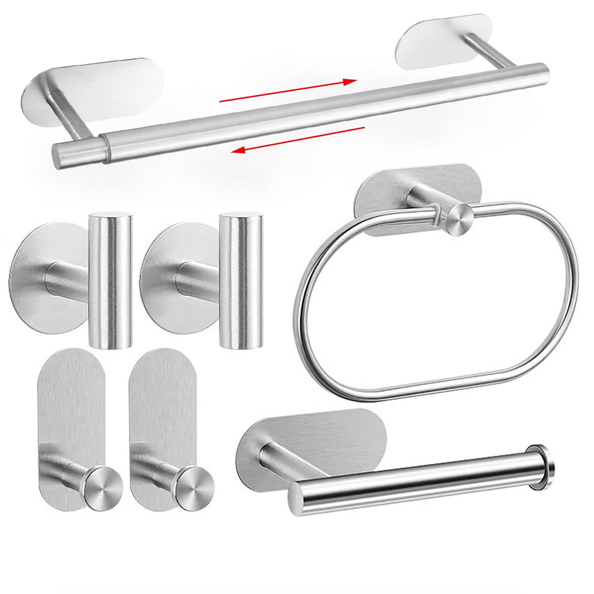 

Комплект фурнитуры для ванной из нержавеющей стали, держатель для полотенец без сверления, самоклеящийся держатель для туалетной бумаги, крючок для халата, аксессуары для ванной комнаты