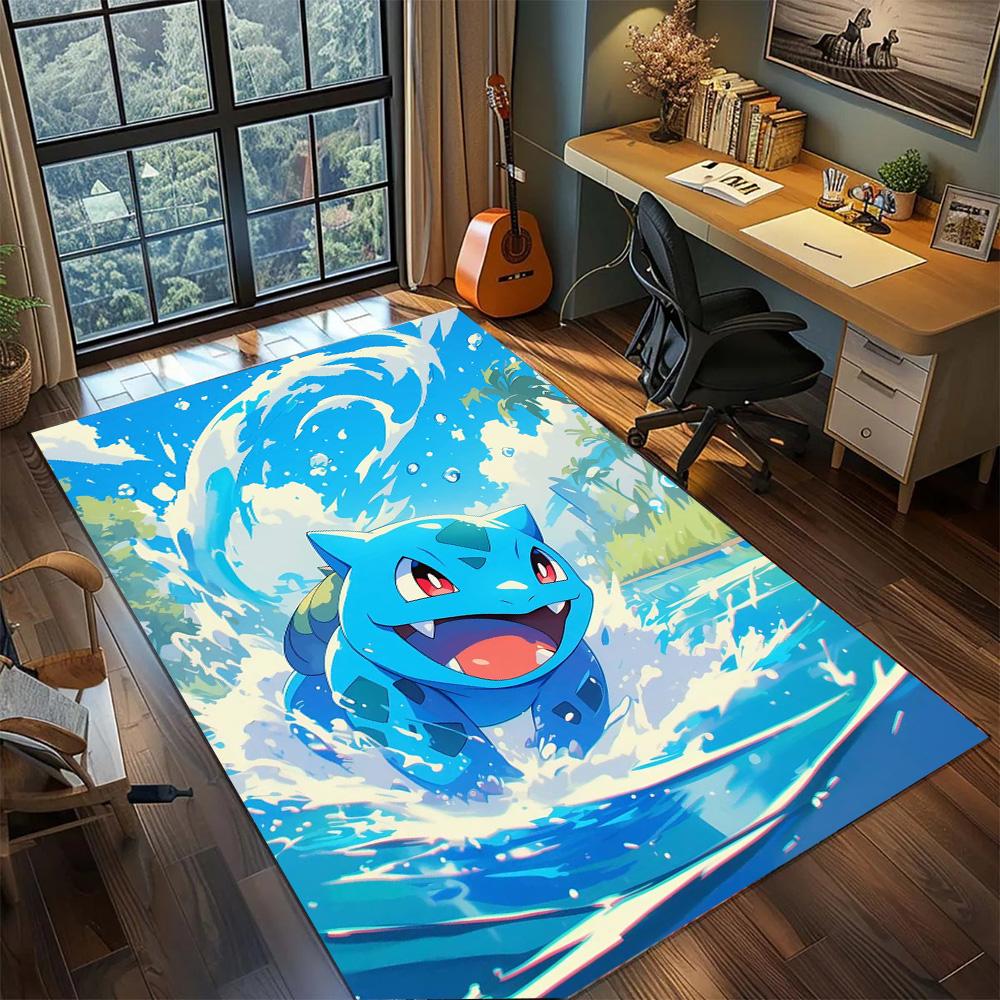 

Bulbasaur Bedroom Decor Large Area Rug, Non Slip Washable Carpet Floor Mat for Gamer Room.-TING 60x90cm