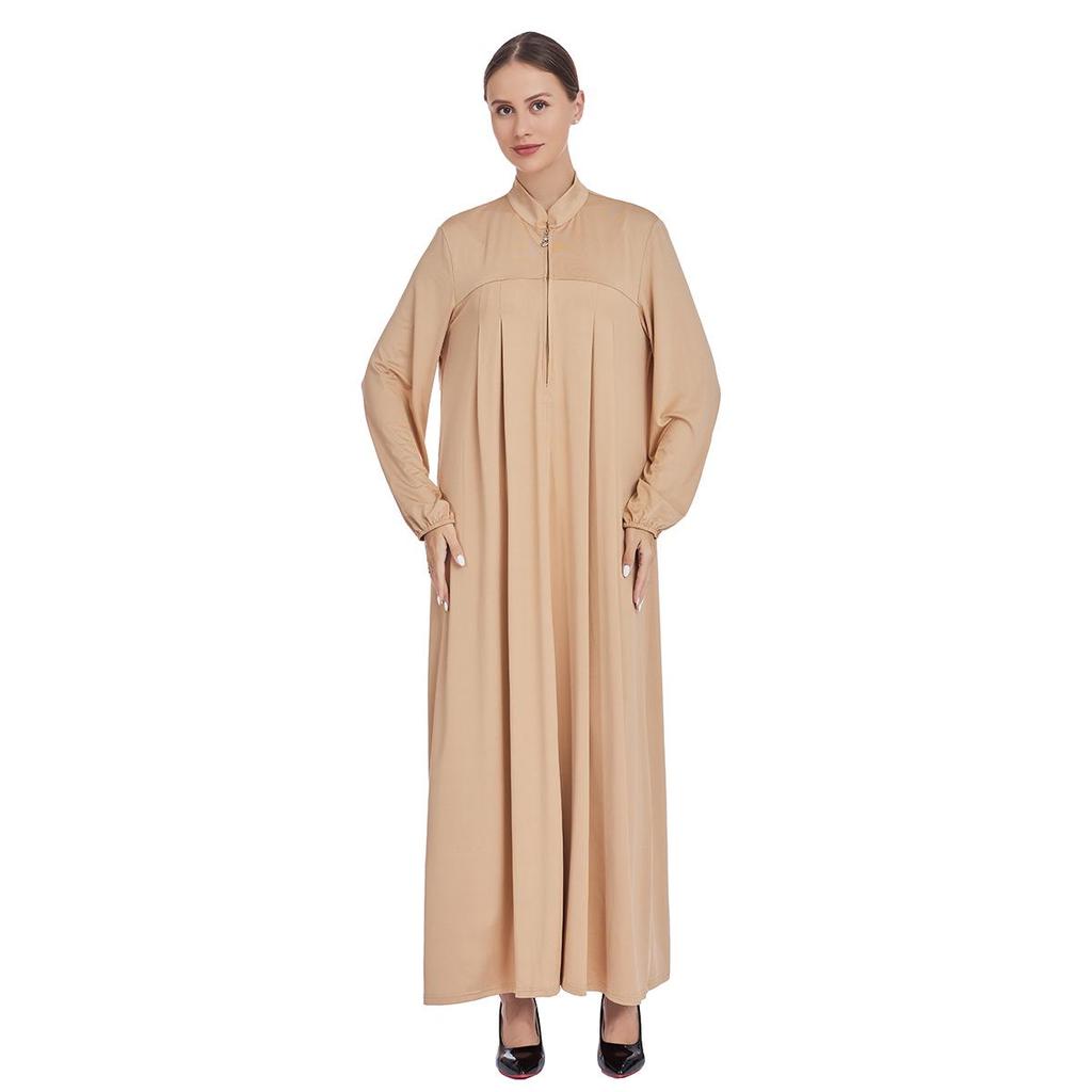 Women's Fashion Loose Fit Stand-Up Collar Dress for Middle East and Southeast Asia Markets