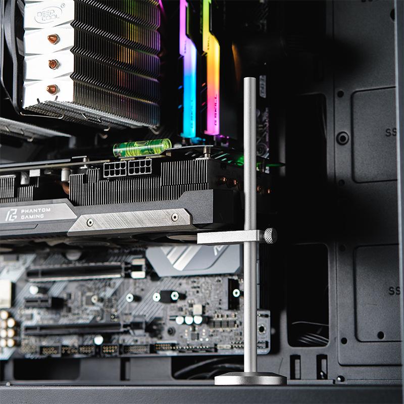Aluminum Alloy 4070 Vertical Graphics Card Support Stand with Magnetic Base for 7900XT.