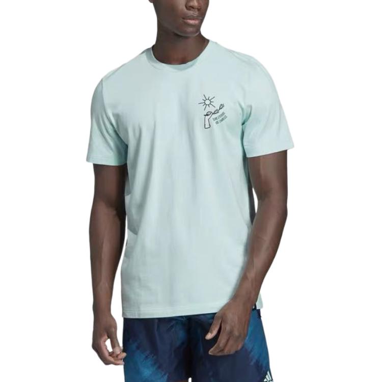 Adidas Argentina AFA SSP TEEGRA Potištěné Ležérní Sportovní Tričko s Krátkým Rukávem Pánské Topy Ledově Mátově Zelená DP2910