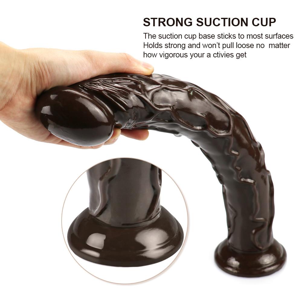 Brown Super Long Soft Skin Feeling Dildo Realistic Penis Sexy Female Masturbator Double-layer Suction Cup Dildos for Women