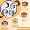 Rust Resistant Non-Stick Egg Poacher Pot Stainless Steel Soup Pot Multi Purpose Steamer  Meal Prep