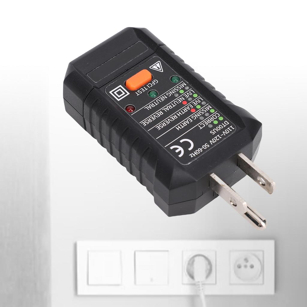Outlet Tester, Portable Electrical Socket Tester   110V 120V AC Receptacle Analyzer with GFCI RCD Test, Live Neutral