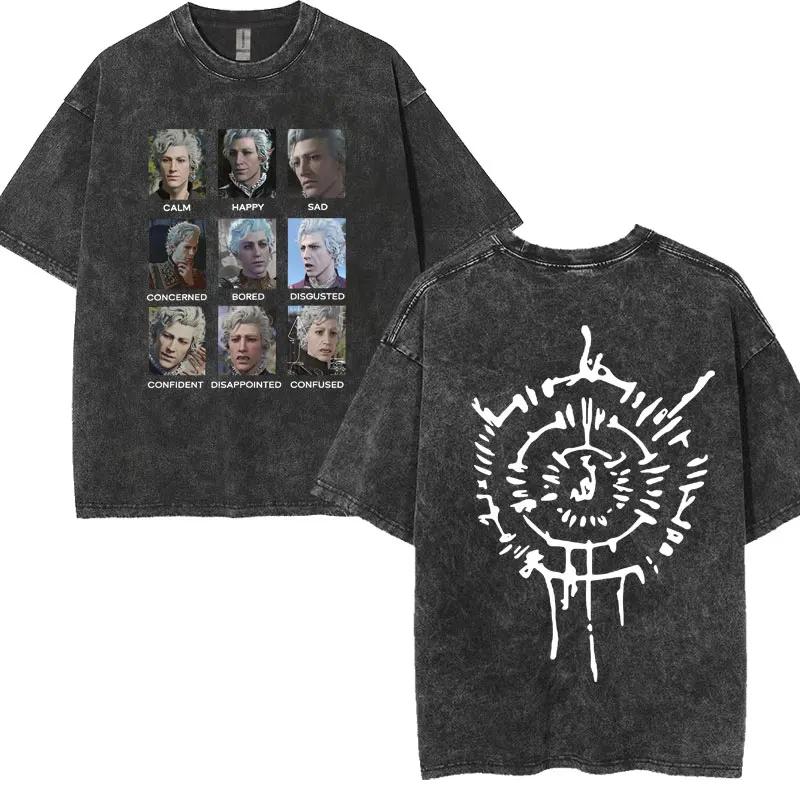 Summer Retro Water Wash Vintage T-shirt Men's and Women's Casual Loose High Street T-shirt trendyTop Graphic T Shirts