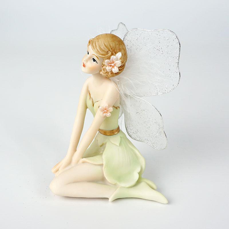 Grüne Blumenfee Mädchen Engel Heimdekoration Kreatives Geschenk Harzornament Figur für Tischplatte Gartendekoration Sammler