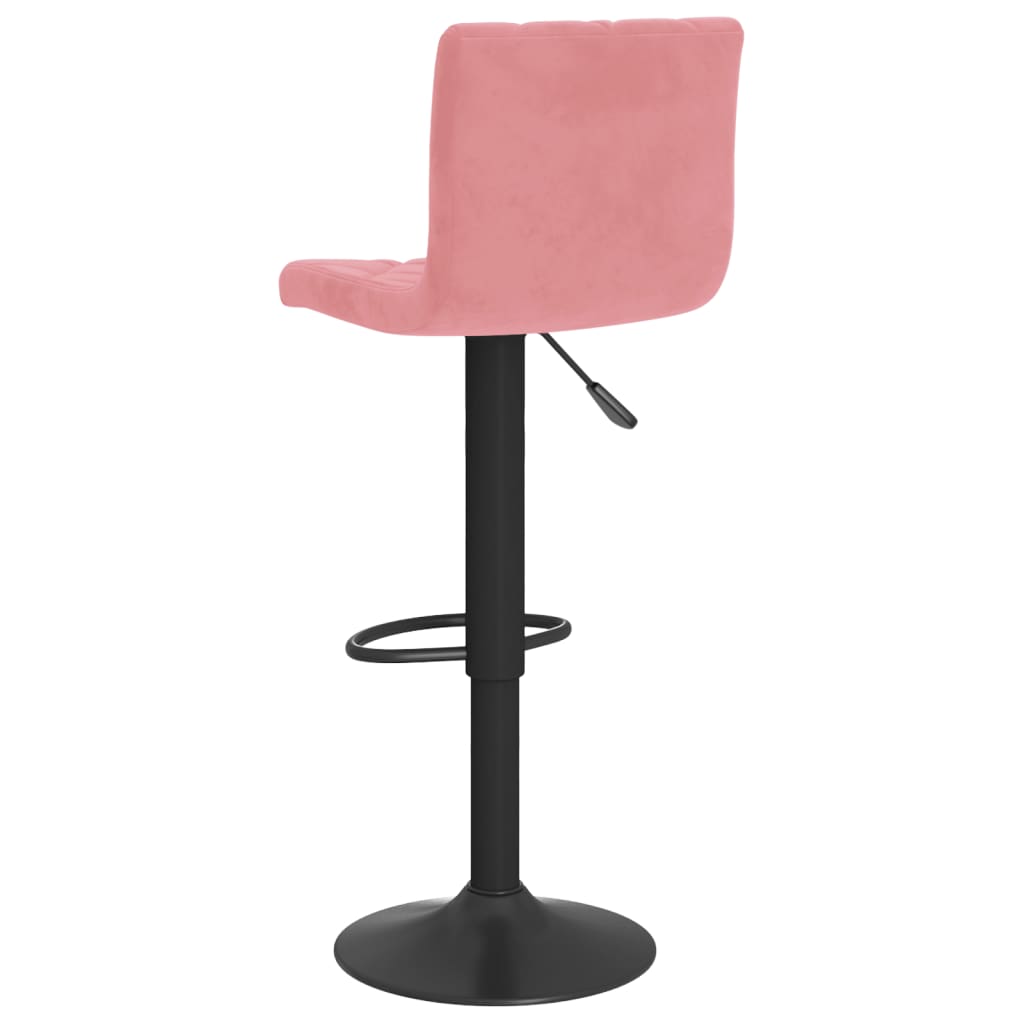Bar Stool Set of 2 Pink Velvet