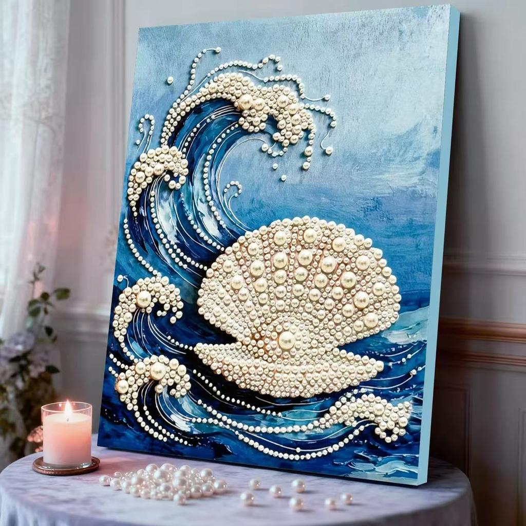 Decorative Painting Material Package, Handmade Diy National Style Ornament, Year Of The Horse Pearl Painting With Photo Frame, Living Room Entrance