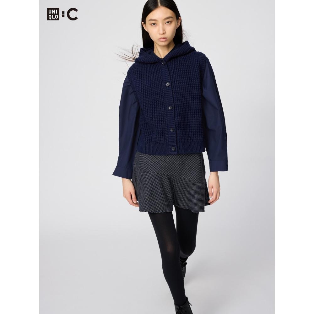 Uniqlo Waffle Knit Hooded Vest