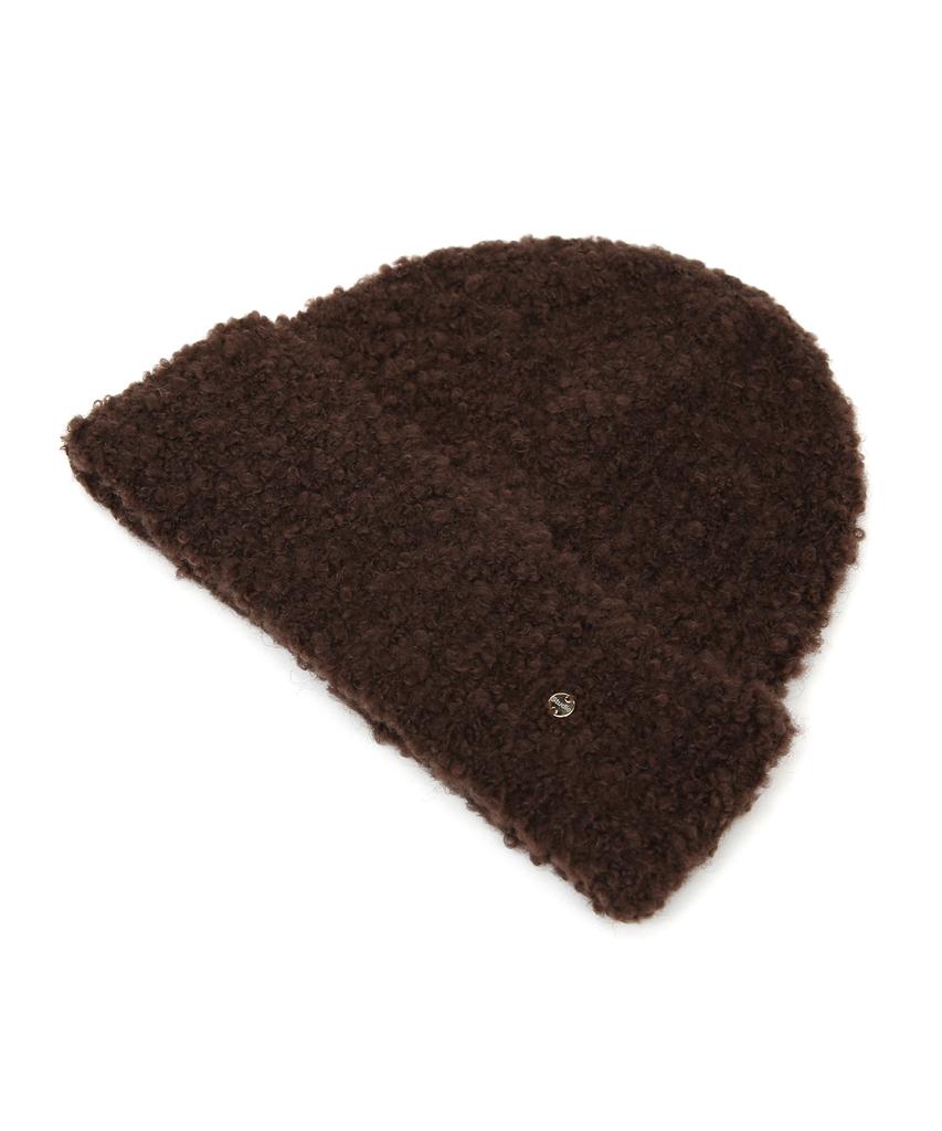 Eondeokeonteulolseutyudio Boucle Winter Beanie Fluffy Beanie / Mohair Boucle / Brown
