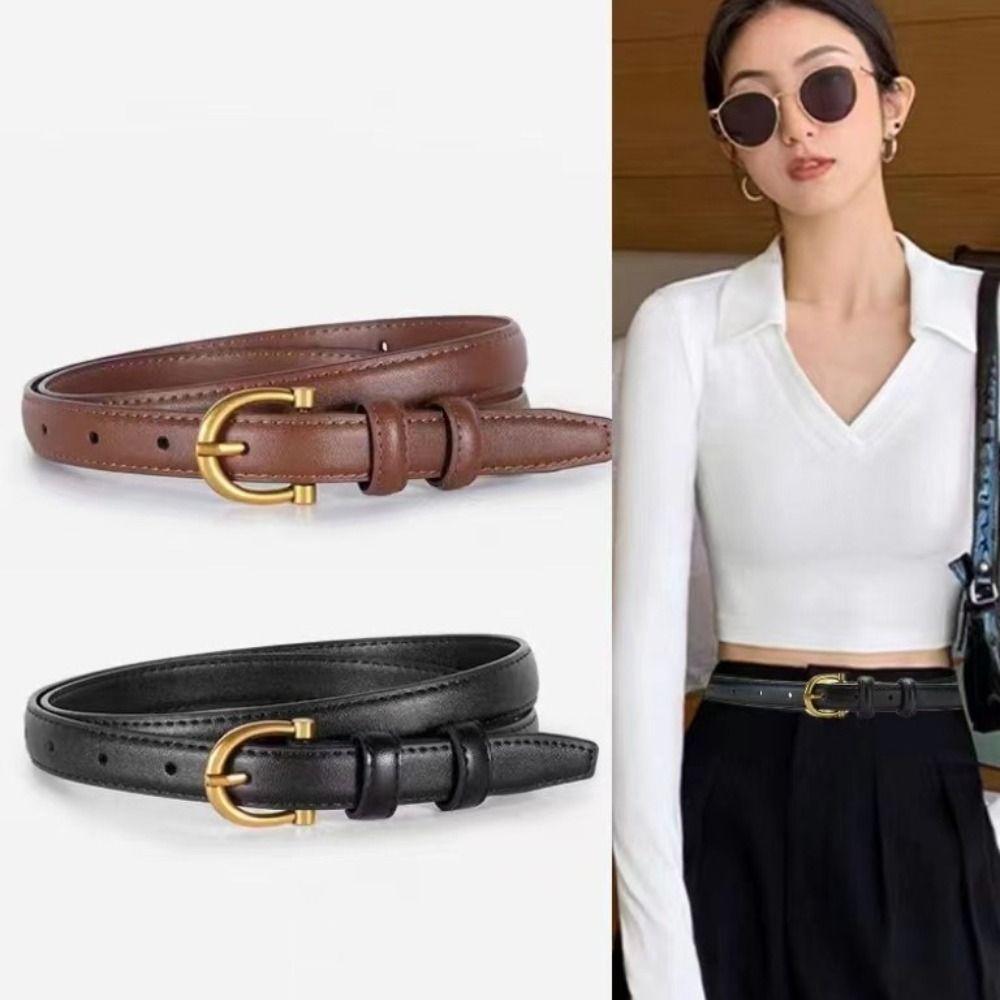 Jeans Decor Pu Waistbands Thin Trouser Decoration Simple Women Belt  Female/Girls