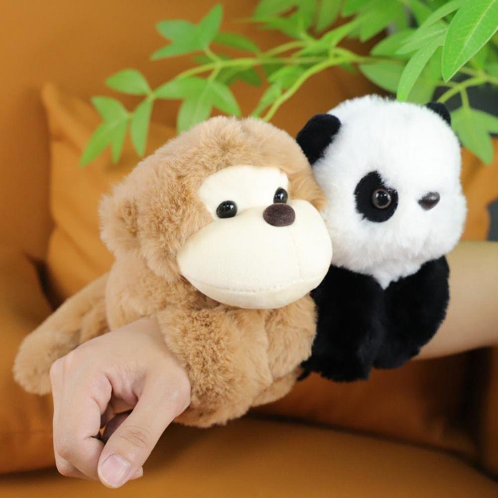 Panda Monkey Panda Bracelet Plush Toy with Clap Circle Dinosaur Plush Bracelet Toy  Children Gift