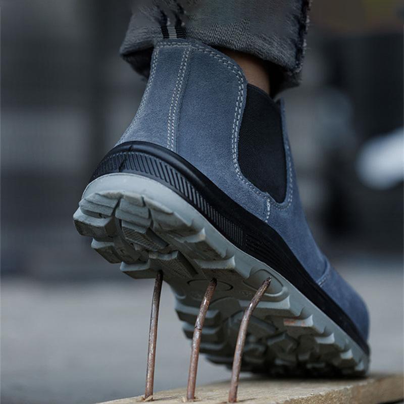 Oulylan Wear Resistant Steel Toe Work Sneakers Men Breathable Industrial Safety Shoes Lightweight Anti-smash Protection Footwear