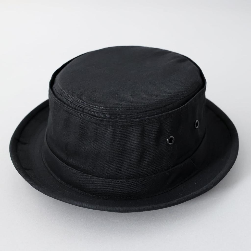 Reck Hatter Cotton Twill Pork Pie Size Black Suitable for and All Seasons Men's Hat, L, RH-320, Twill, Spring, Summer, Fall,