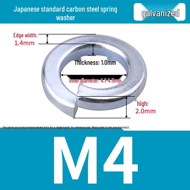 Stainless Steel & Blackened Carbon Steel Spring Washers (M1.6-M42) Elastic Open Washers