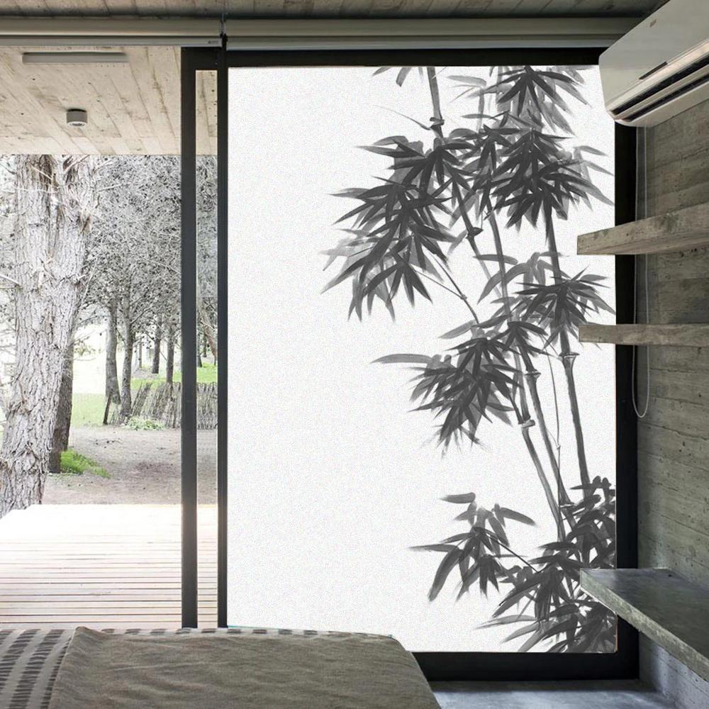 

Static Cling Window Film Privacy Bamboo Non Adhesive Glass Sticker Window Coverings for Homedecor 40x60cm
