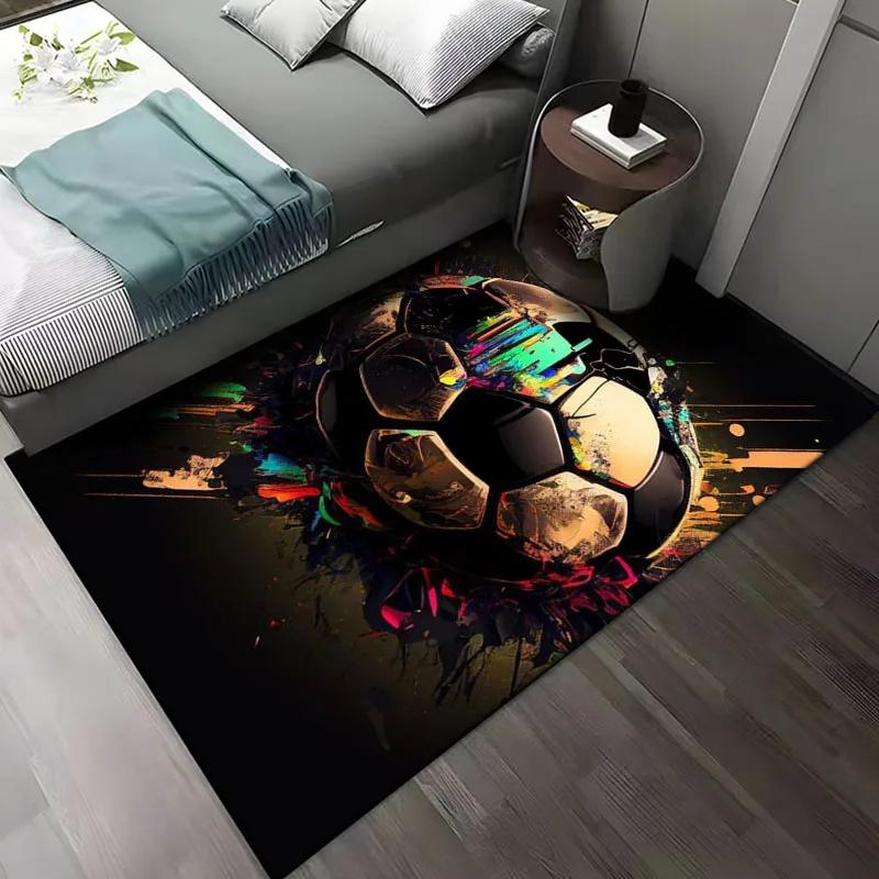 Football Art Pattern Rug Carpet for Living Room Bathroom Mat Creative Doormat Carpet for Bedroom Home Decor Tapis Salon