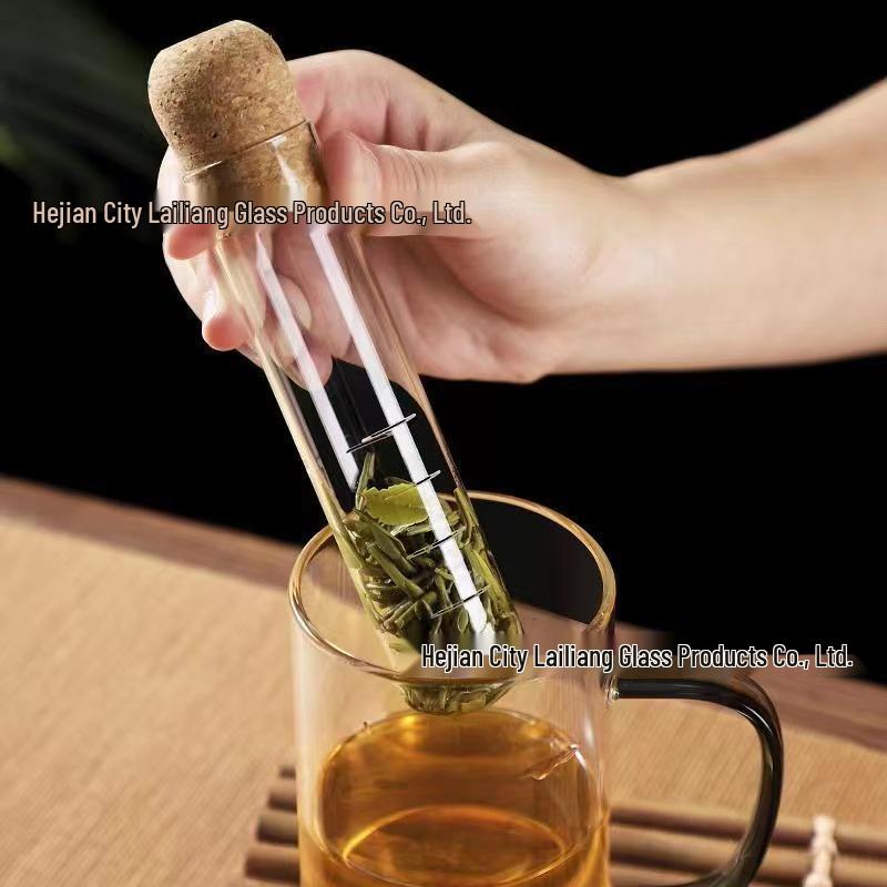 Heat-Resistant Glass Tea Infuser: Convenient Test Tube Tea Strainer & Home Brewing Accessory