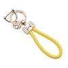 Rhinestone Horseshoe Keychain: Hand-woven Rope with Zinc Alloy Pendant, Anti-Lost Ring, Fashionable Car Key Accessory.