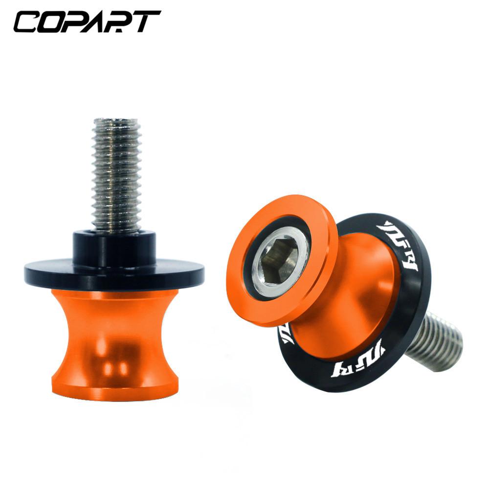For YAMAHA YZF R1 YZFR1 YZF-R1 R3 R6 R125 MT-03 2PCS 6MM Motorcycle Swing Arm Sliders Spools CNC Swing Arm Stand Screw Paddock