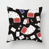Luxury Home Decoration Pillowcase Props Hearts Square Black Heart Poker Pattern Office Sofa Car Cushion Cover