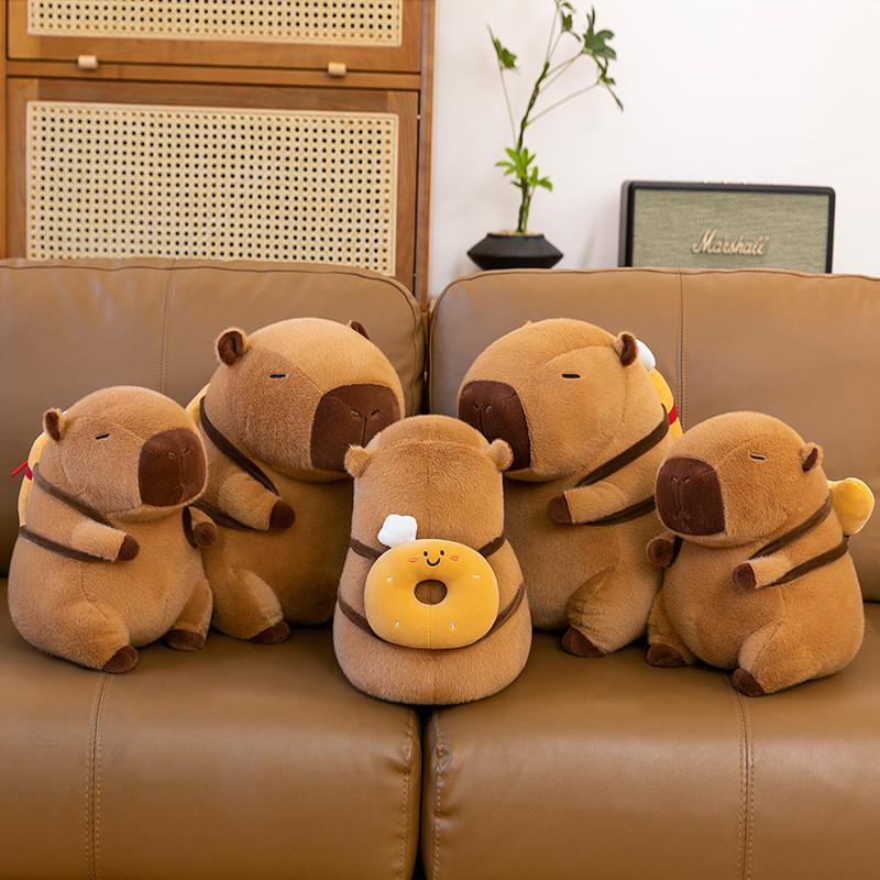 Capybara Backpack Baked Stuffed Toy Cuddly Sleeping Doll Children Gift Birthday