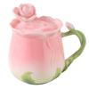 350ml Kreatywny Kubek w Kwiaty Ceramiczny Kubek do Wody z Pokrywką Dla Zakochanych Popołudniowa Herbata Filiżanka do Kawy Styl Skandynawski Gospodarstwo Domowe Zestaw do Napojów Sokowych