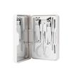 Stainless Steel Nail Clipper Set with Mirror, Ear Pick, and Nail File Manicure Tools