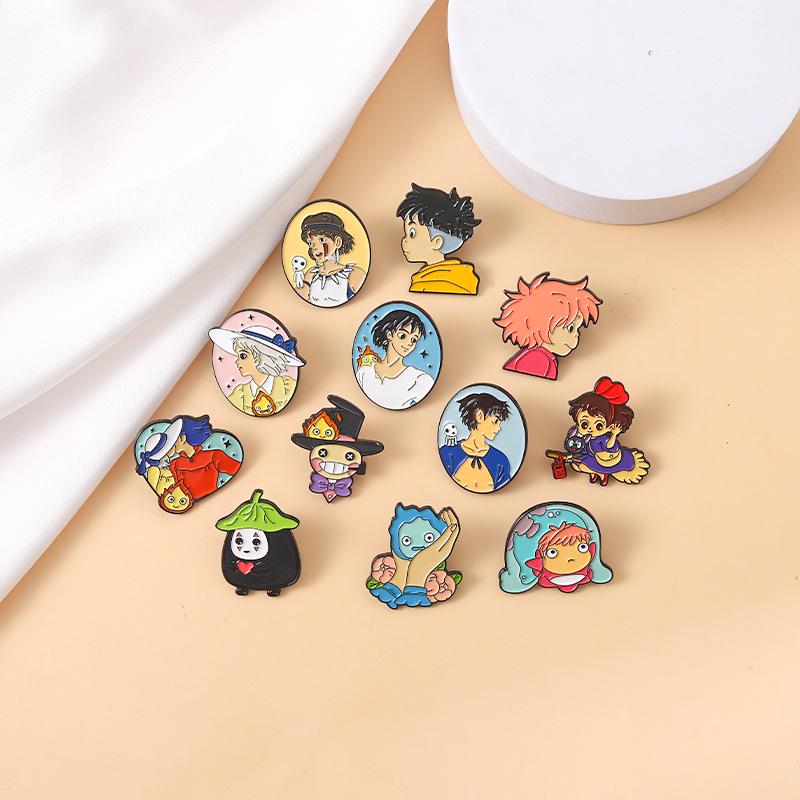 Cute Cartoon Alloy Lapel Pin - Anime Character Decorative Brooch Badge
