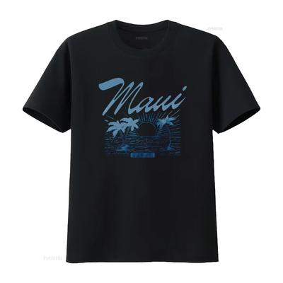 Herren Maui Hawaii Vintage Stil Used Beach T-Shirt Weiß 4XL Vintage Gewaschen Vielseitig Stilvoll homme Oberteil Für Den Alltag