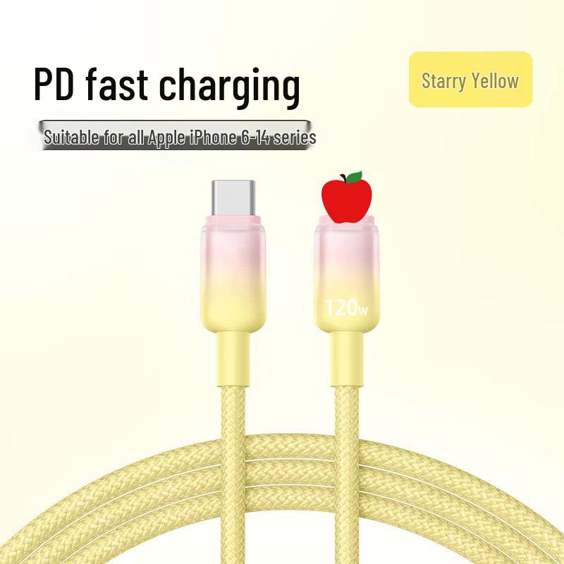 Braided 6A 120W Fast Charging Data Cable for Apple iPhone 14/13/12/11/8s/6 PD Charging