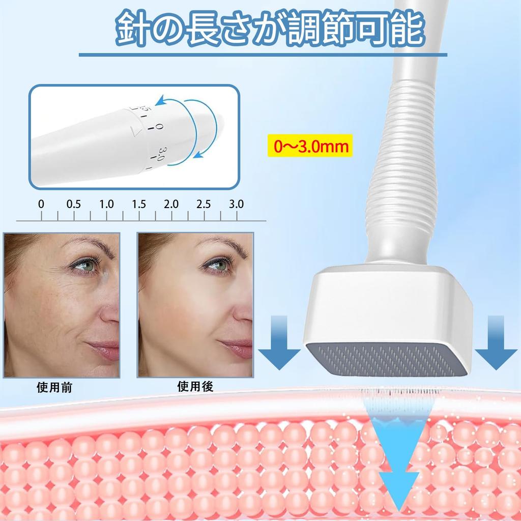 SrDiot Derma 140 Adjustable from Derma Roller for Cosmetic Acupuncture and for Skin Scalp Dark Thinning Pore Face Unisex Stamp, Needles, 0-3.0mm,