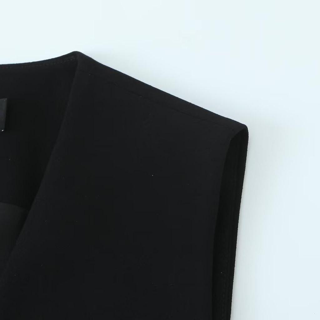 TAOP&ZA Women's Spring/Summer V-Neck Asymmetric Sleeveless Casual Vest