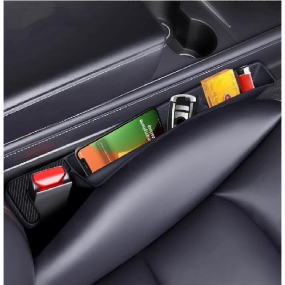 Car Seat Gap Filler Organizer 2 Pack, Gap Filler Organizer For Car, Between Seats And The Console To Stop The Small Items From Dropping (Black)