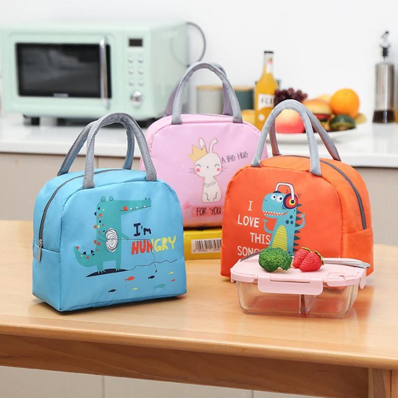 Cartoon Animal Thermal Lunch Box Bag for Women Kids Children Portable Picnic School Bento Food Cooler Storage Tote Bags