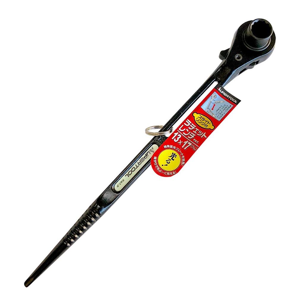 Super Tool Ratchet Wrench with Luminous and Sliding Cationic Electrodeposition Double-Ended Ring, Plate, Space, Rust-Resistant Coating, RNR-1317