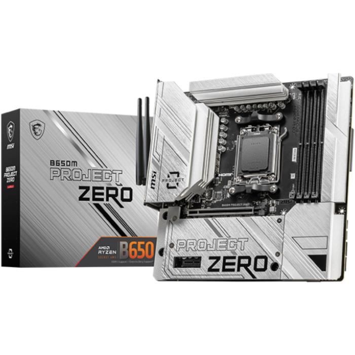 Carte Mère - MSI - B650M PROJECT ZERO - Socket AM4 - DDR4 - Micro ATX