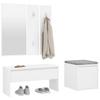 Vidaxl Hallway Furniture Set, White, Wood-Based Material
