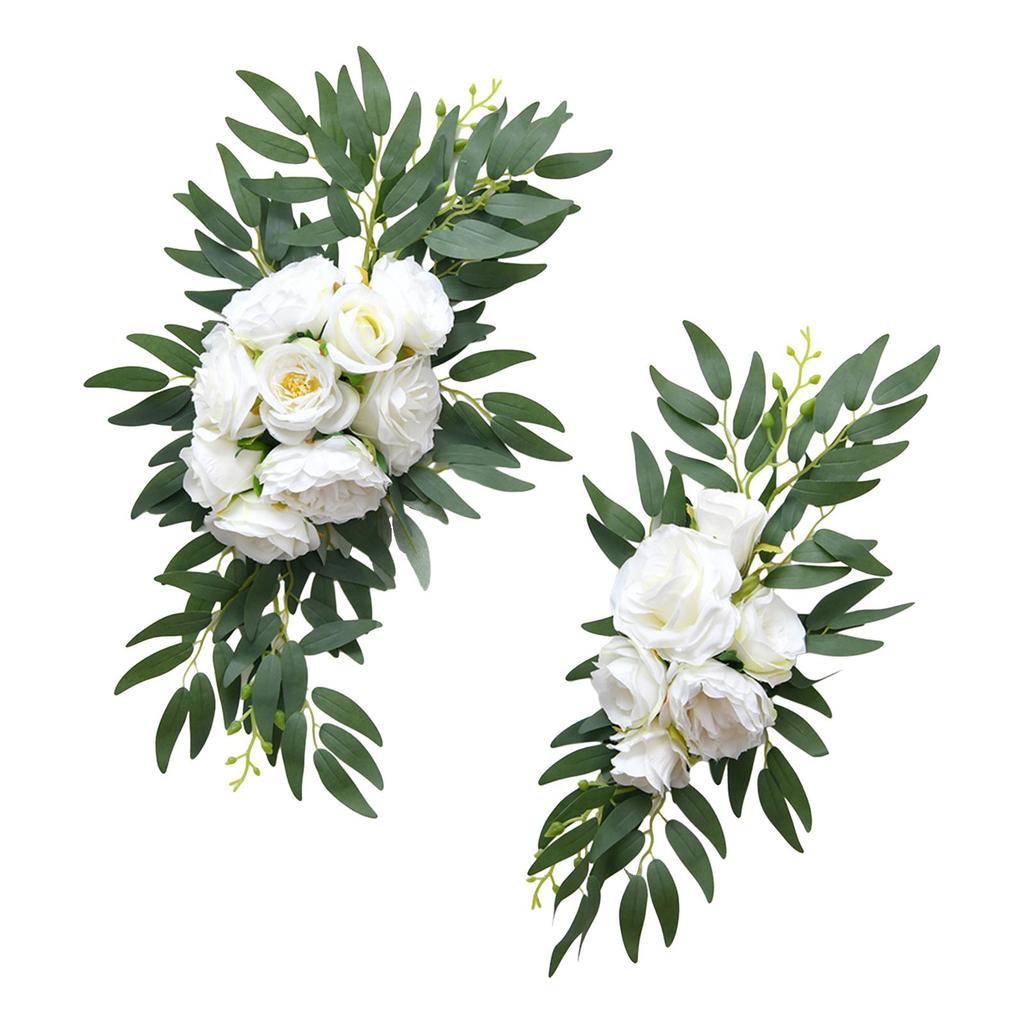 2x Artificial Wedding Arch Flowers Artificial Flowers Swag Set Wedding Welcome