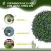 Set of 2 Artificial Plants In Ball Shape, UV-Resistant, Artificial Plants for Indoor and Outdoor Use, 42 Cm, Green+Purple