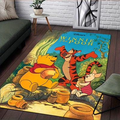 1pc Winnie the Pooh Pattern Carpet Area Rug Non Slip Carpet Hand Washable Floor Mat Suitable For Living Room Bedroom Home Decor Room Decor