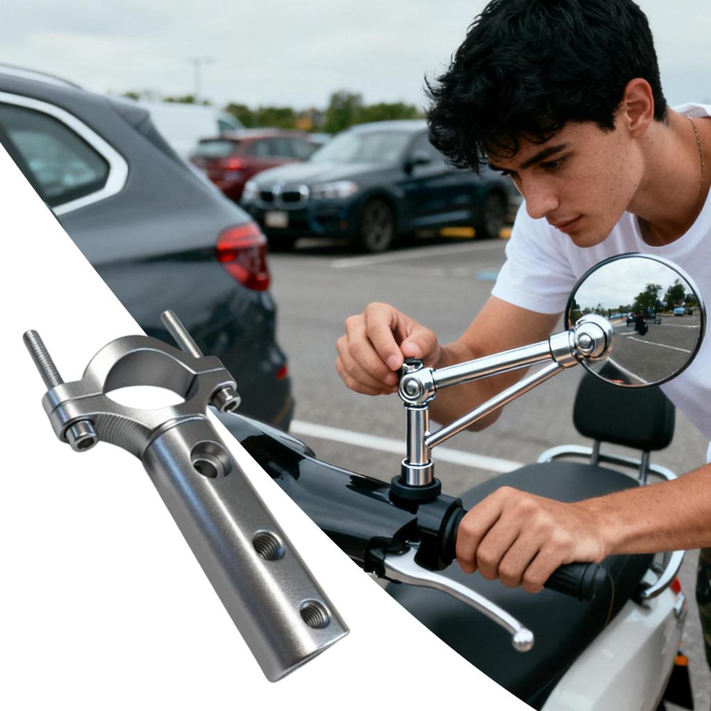 Motorcycle Headlight Mount Aluminum Alloy Extension Bracket for Scooter Rearview Mirror, Universal for Commuting & Touring