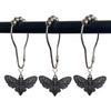 Skull Death's-Head Hawkmoth Shower Curtain Hooks Rings,12Pcs Dead Moth with Skull Face Halloween Rustproof Metal Shower Rings,Gothic Style Ect Theme