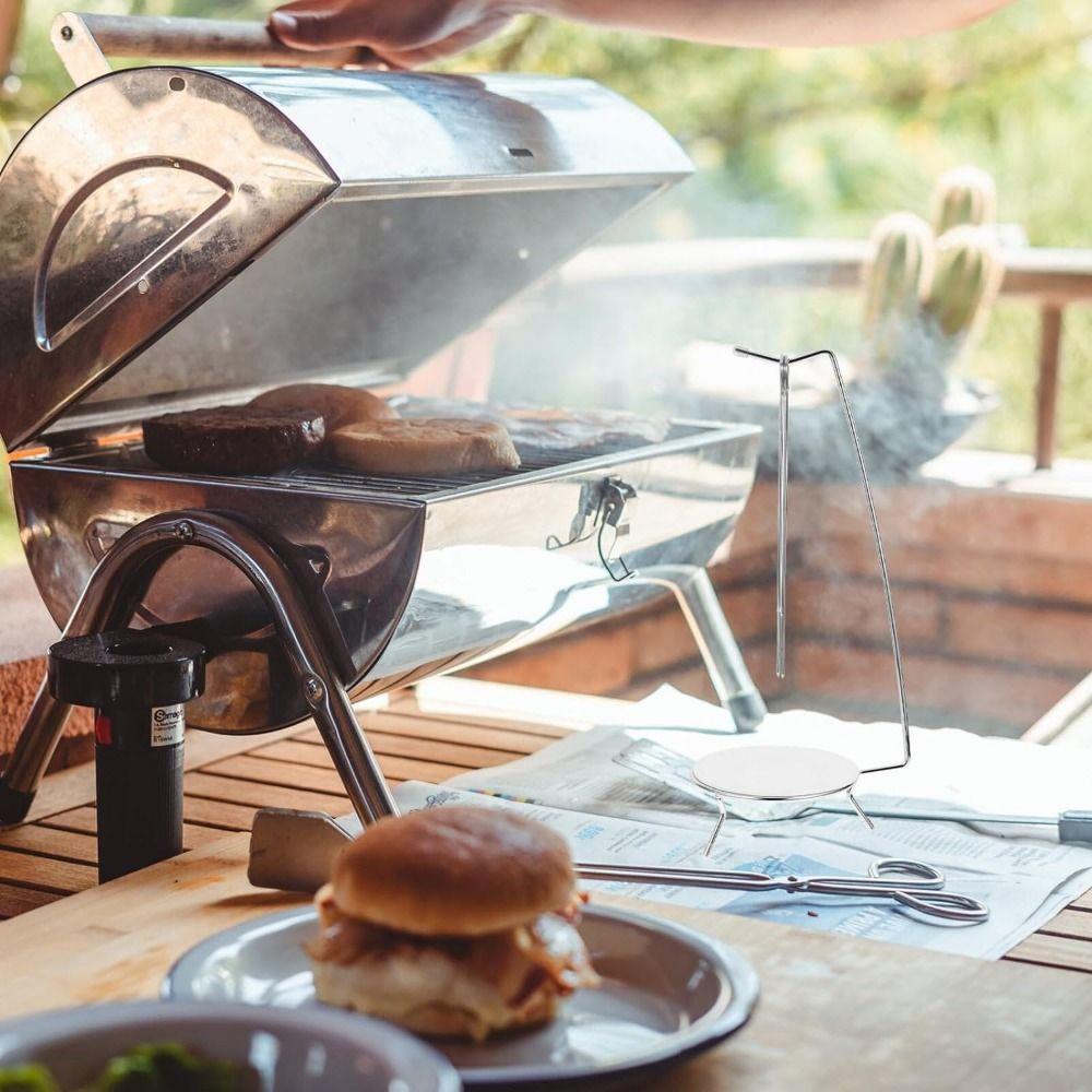 Stainless Steel BBQ Skewer Set Detachable Hanger Skewer Stand Barbecue Fork Holder  Backyard