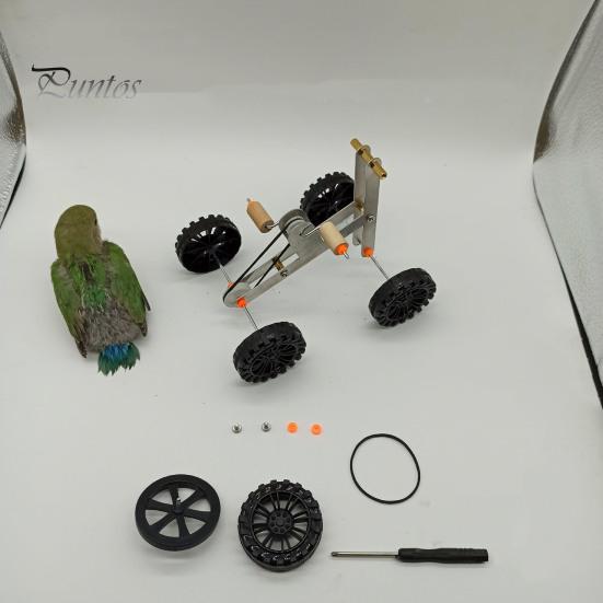 Vogel Fahrrad Spielzeug 1 Set Papagei Training Lustiger Wellensittich Nymphensittich Wellensittich Fahrrad Mini Metall 4 Räder Fußtraining Lernmaterialien Fahrradförmig